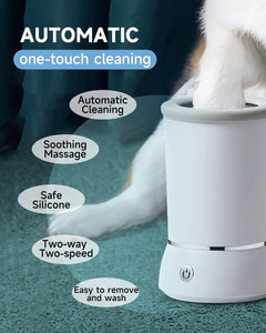Revolutionary Automatic Dog Paw Cleaner - Electric Foot Washer & Massager with 2 Cleaning Speeds, USB Rechargeable for Small & Medium Dogs and Cats - Keep Your Home Spotless!